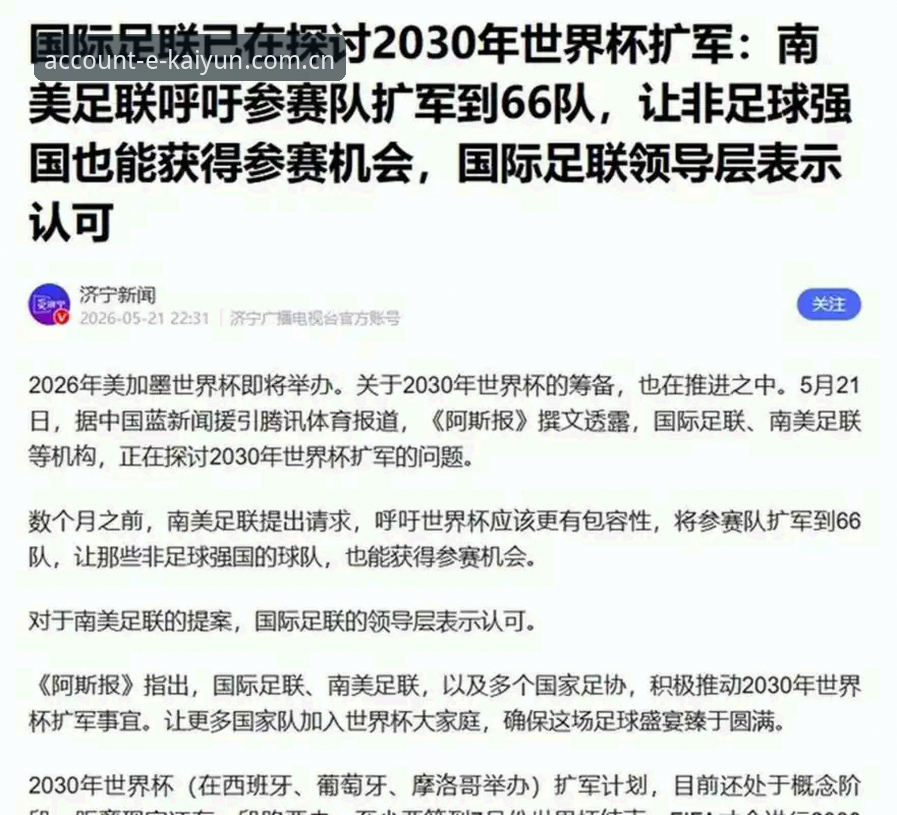 2030世界杯扩军至66队深度评测：中国男足能否乘势而上？